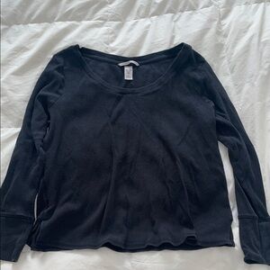 Victoria Secret Black Thermal Long Sleeve Pajamas